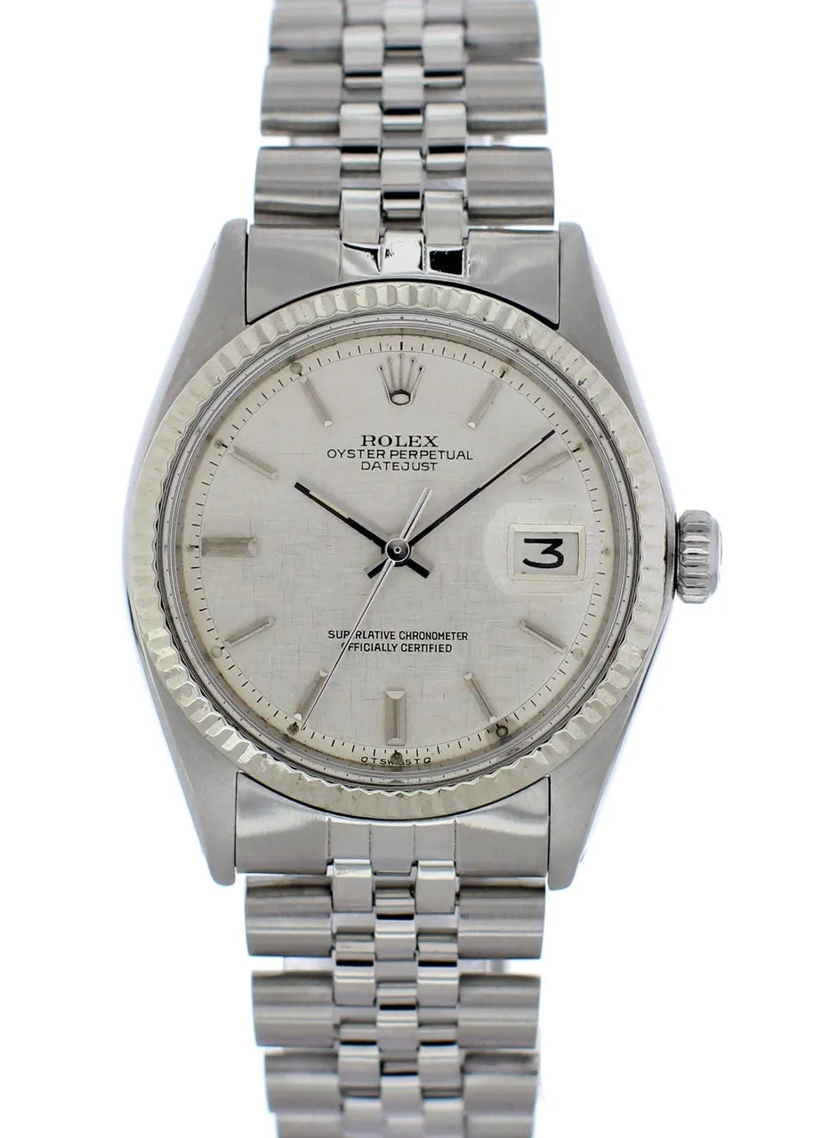 Rolex Silver Tapestry Datejust