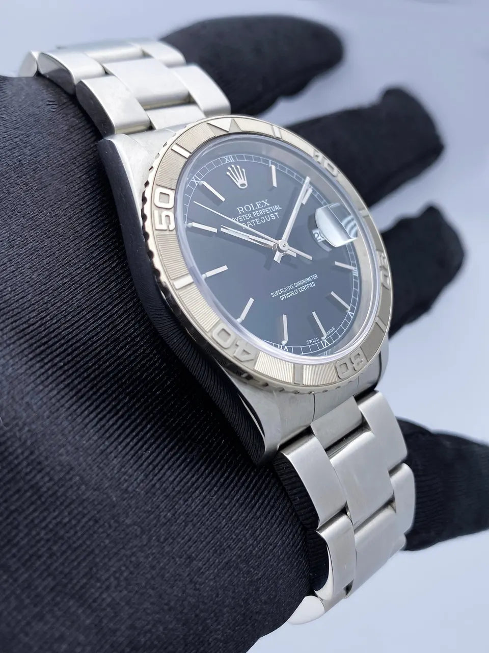 oyster Rolex Datejust Black Dial Steel - Hình 3