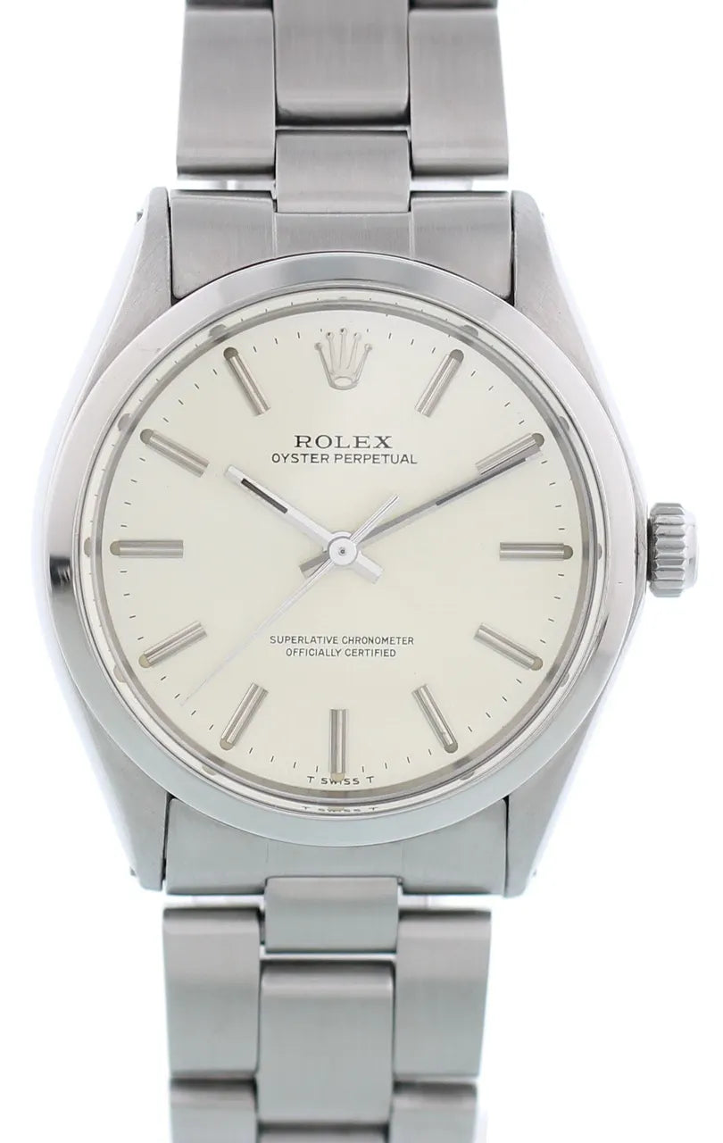 stainless Rolex Oyster Perpetual Silver Dial - Hình 2
