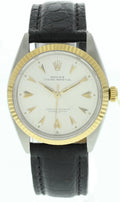 oyster Rolex Gold Bezel Leather