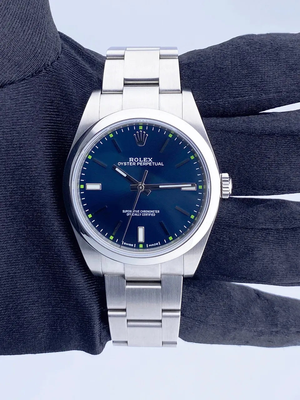 stainless Rolex Blue Dial Oyster Perpetual - Hình 2