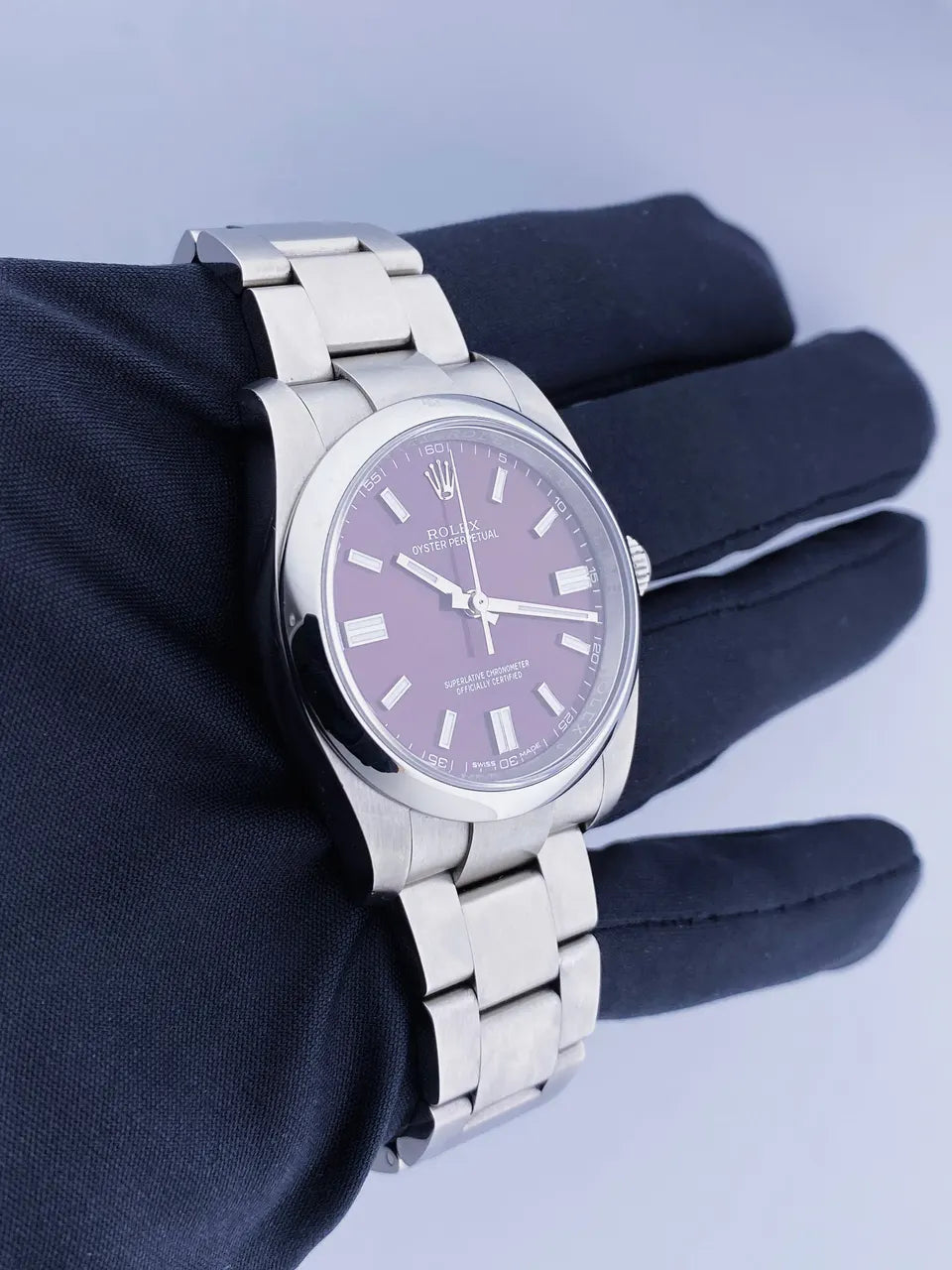 Rolex Plum Dial Oyster Perpetual