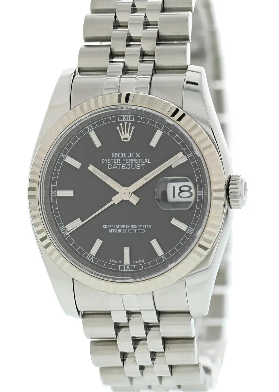steel Rolex Datejust Gray Dial