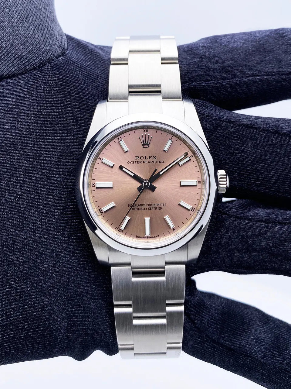 Rolex Pink Dial Oyster Perpetual - Hình 3
