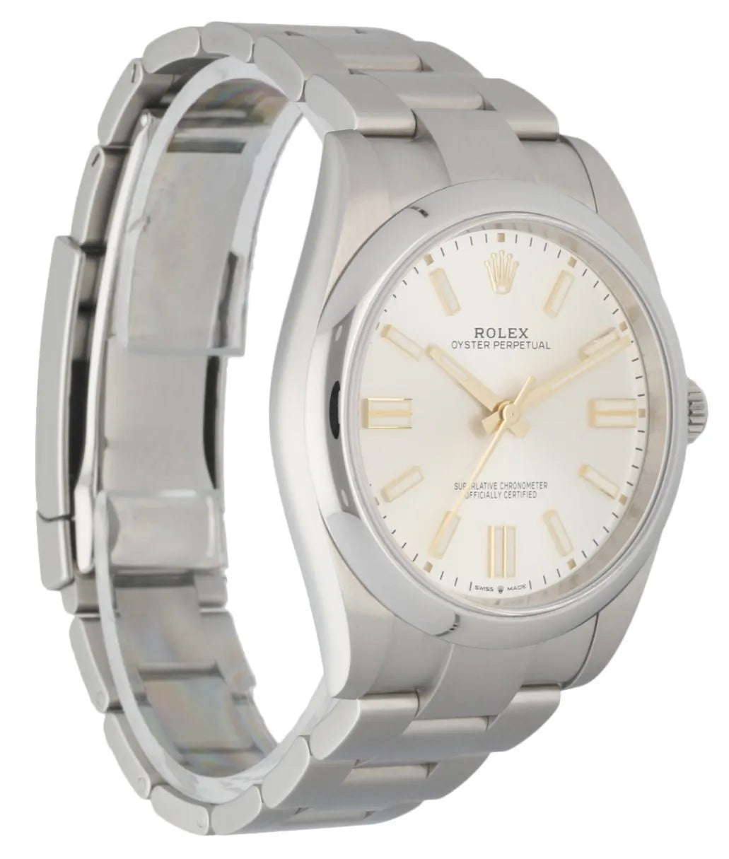 steel Rolex Oyster Perpetual Silver - Hình 2