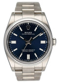 stainless Rolex Oyster Perpetual Blue
