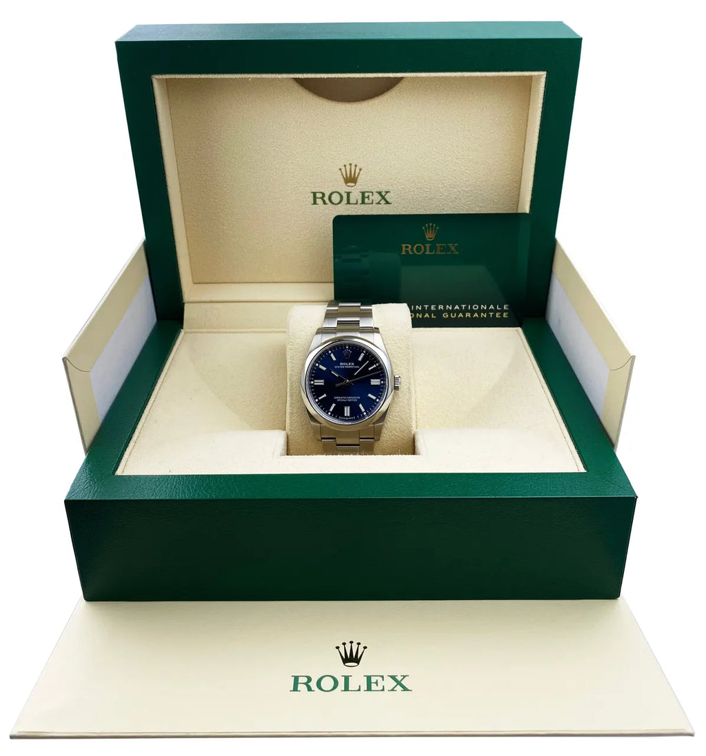 stainless Rolex Oyster Perpetual Blue - Hình 2
