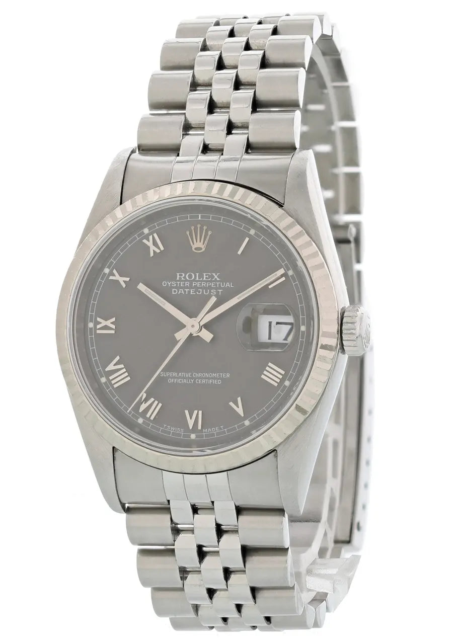 stainless Rolex Datejust Slate Dial