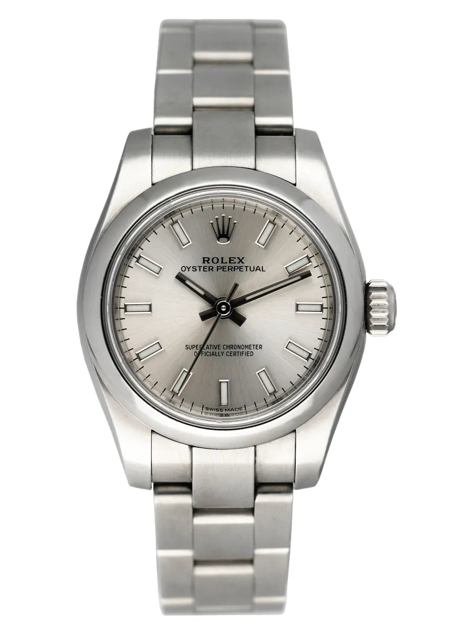 oyster Rolex Silver Dial Steel Watch
