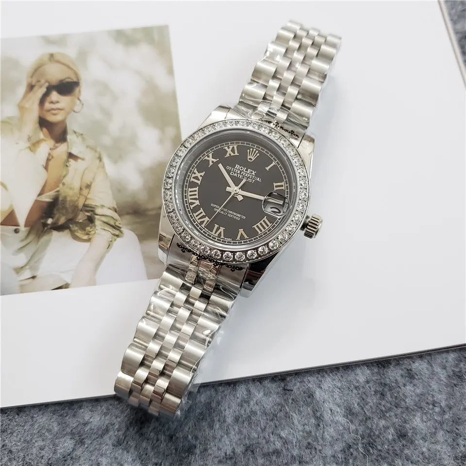 Rolex Diamond Bezel Grey Dial - Hình 3