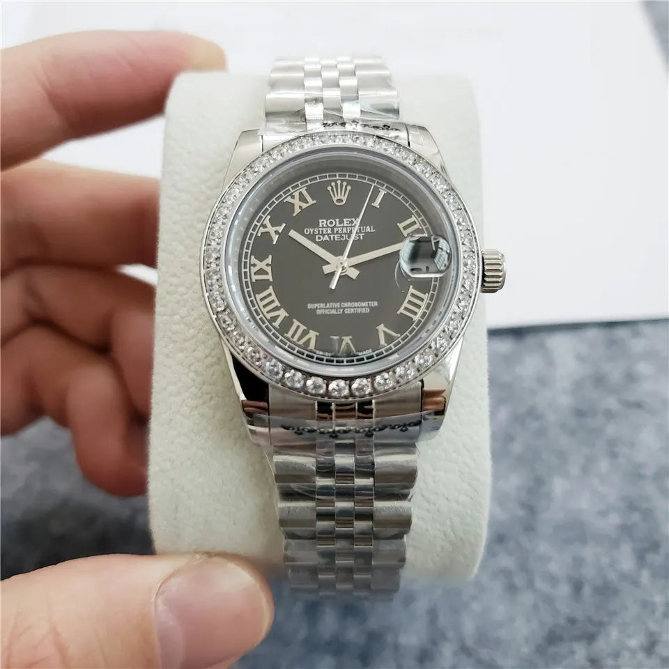Rolex Diamond Bezel Grey Dial - Hình 6