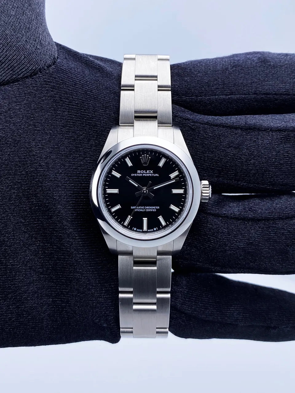 oyster Rolex Black Dial Stainless Steel - Hình 3