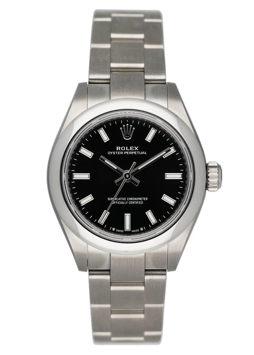 oyster Rolex Black Dial Stainless Steel