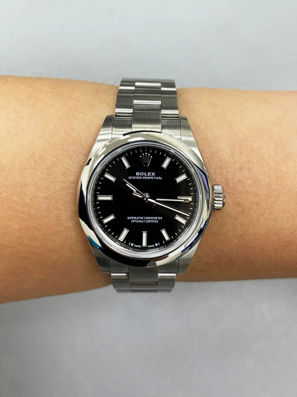 oyster Rolex Black Dial Stainless Steel - Hình 10