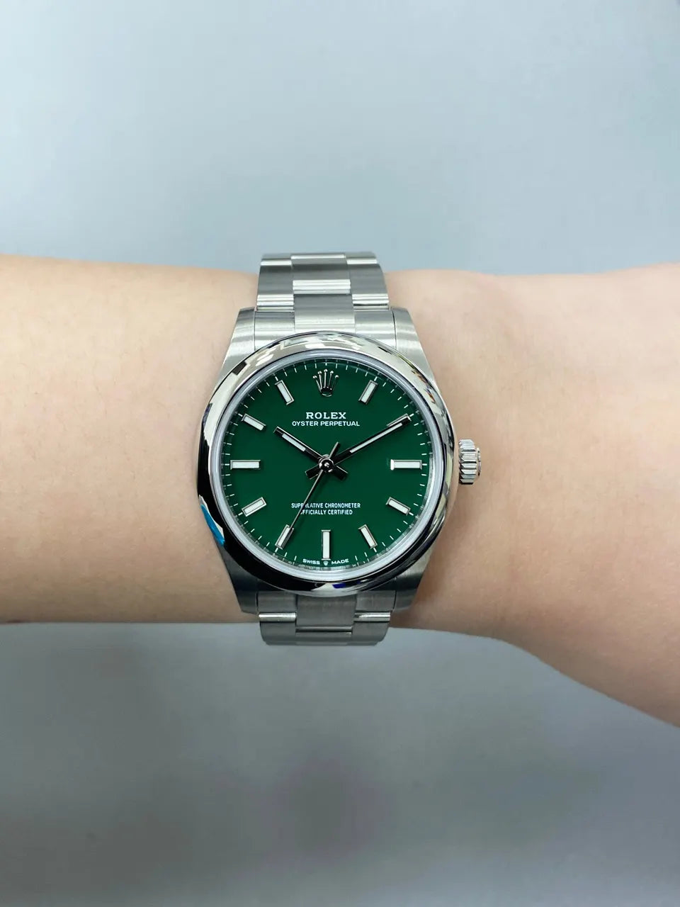 Rolex Green Dial Oyster Perpetual - Hình 10