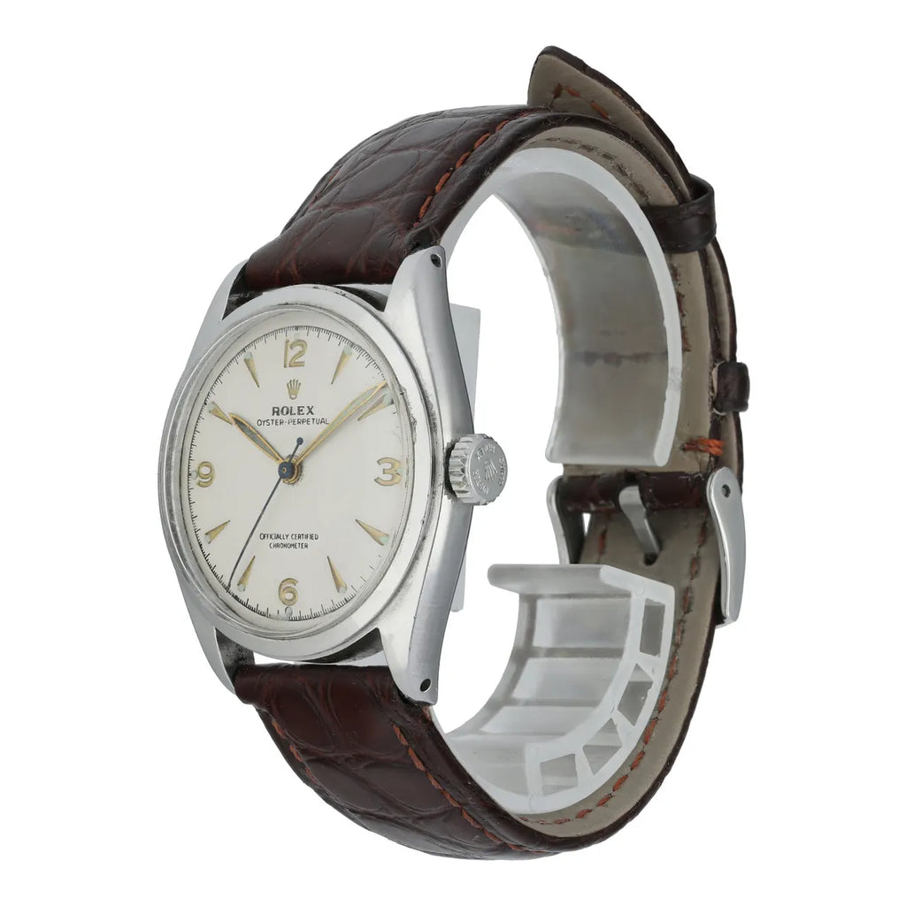 Rolex Silver Brown Leather - Hình 2