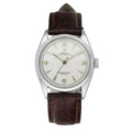 Rolex Silver Brown Leather