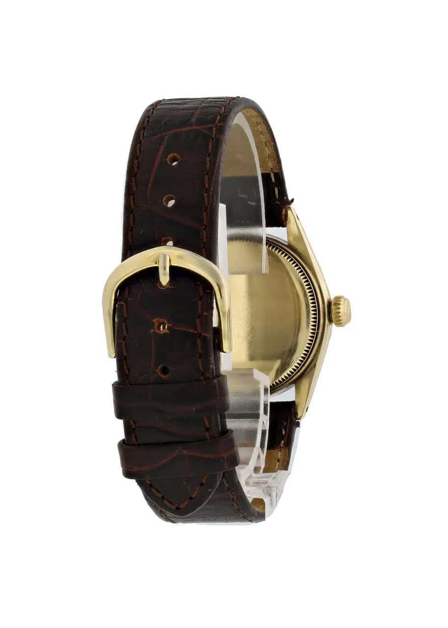 oyster Rolex Gold Brown Leather - Hình 3
