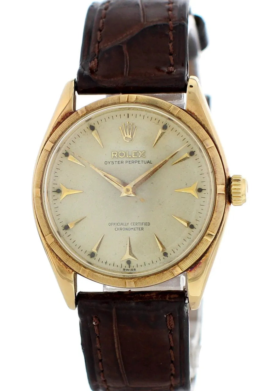 oyster Vintage Rolex Gold Leather