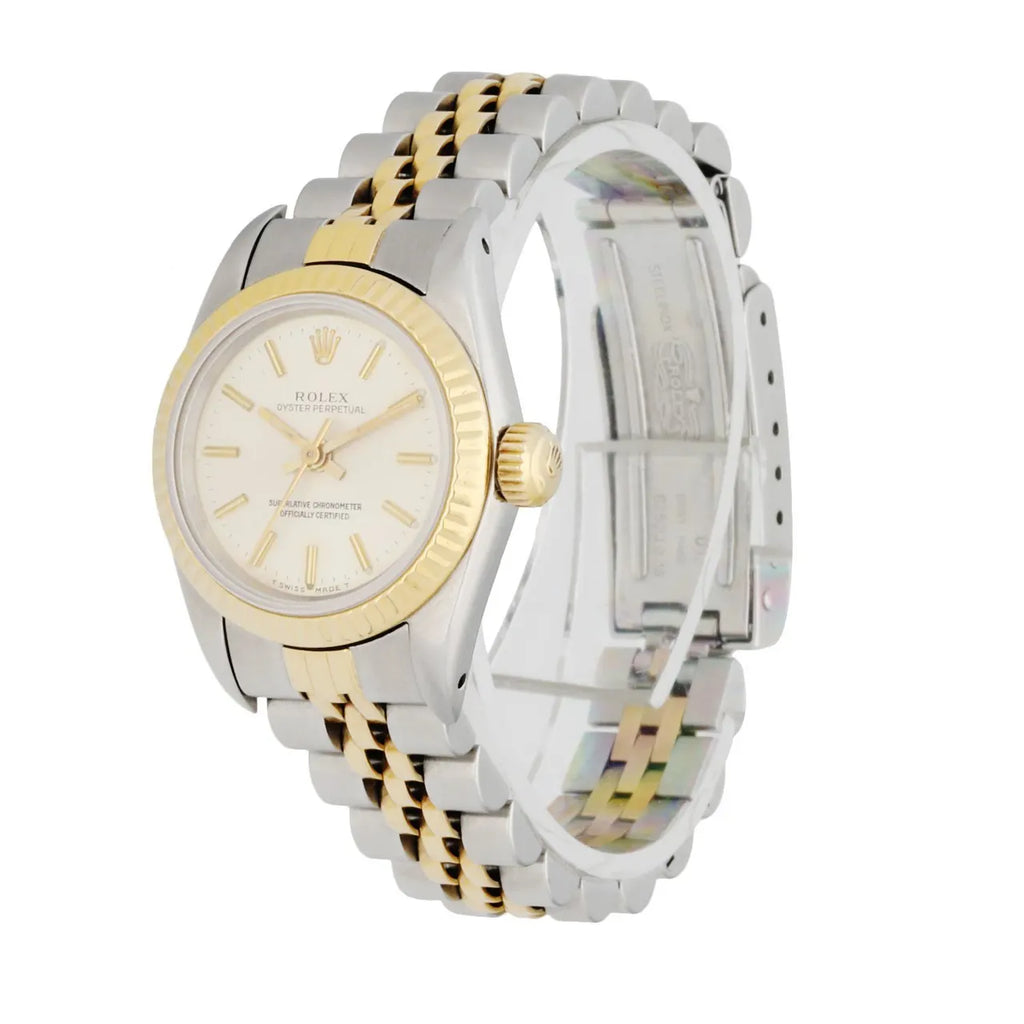 silver Rolex Oyster Perpetual Two-Tone - Hình 3