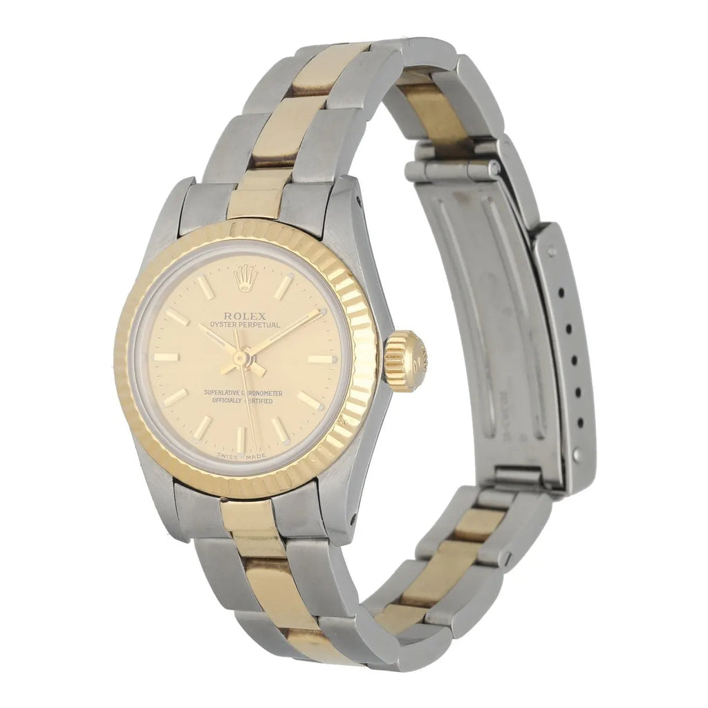 Rolex Two-Tone Champagne Dial oyster perpetual - Hình 2