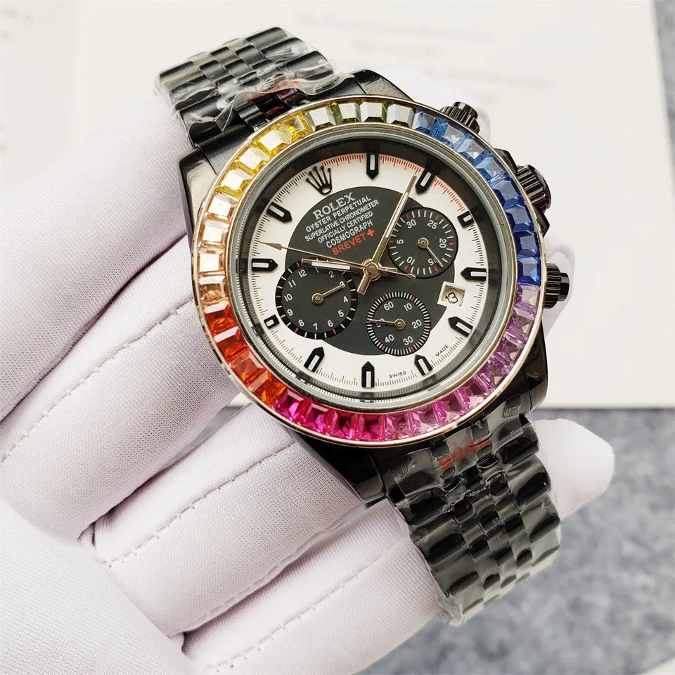 Rolex Black Rainbow Bezel Steel - Hình 3