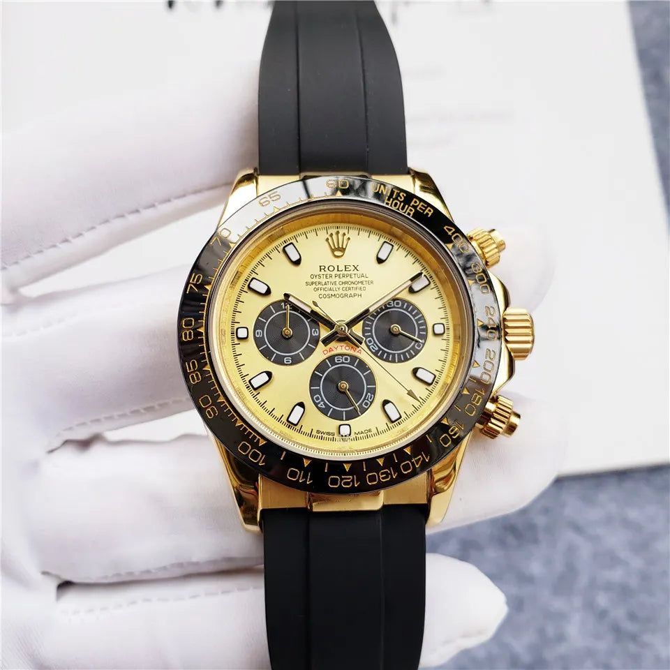 Rolex Gold Black Rubber - Hình 4