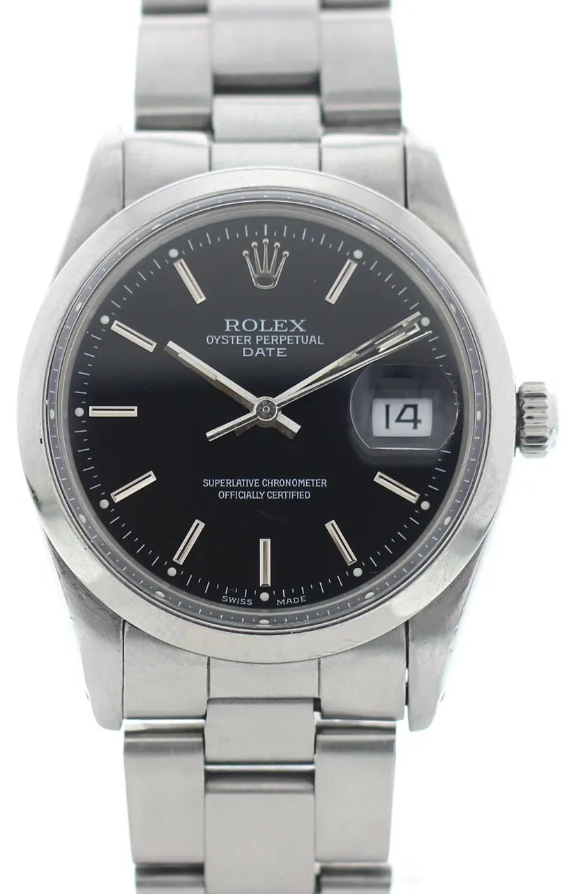 Rolex Black Dial Steel Watch