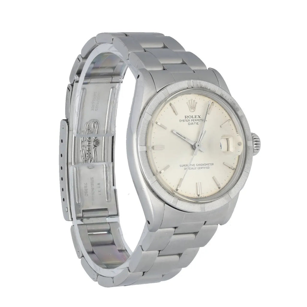 steel Rolex Oyster Perpetual Date Silver Dial - Hình 3