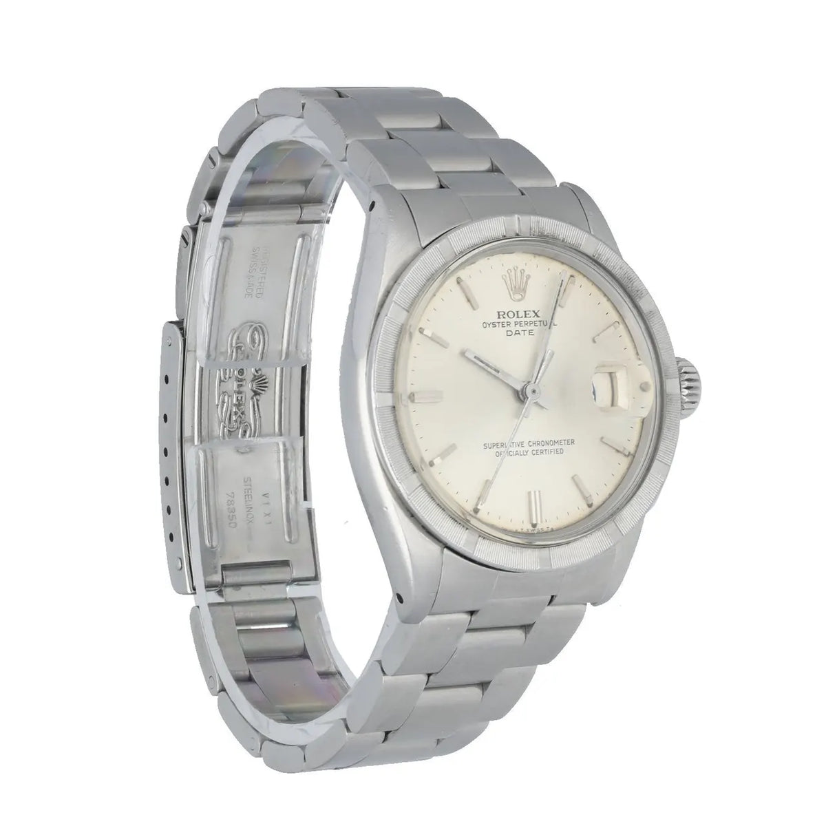 steel Rolex Oyster Perpetual Date Silver Dial - Hình 3