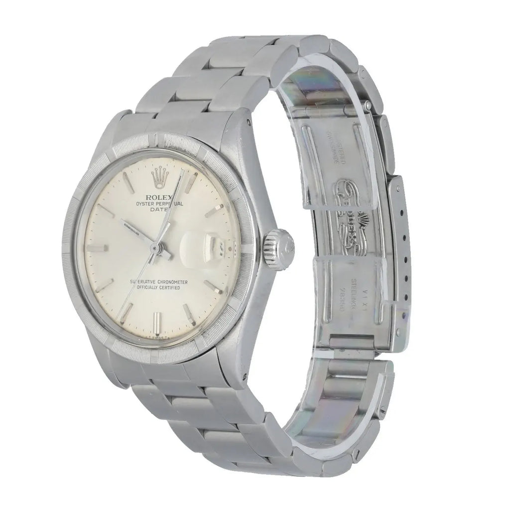 steel Rolex Oyster Perpetual Date Silver Dial - Hình 2