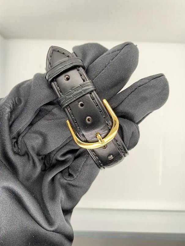 Rolex Gold Black Leather - Hình 7