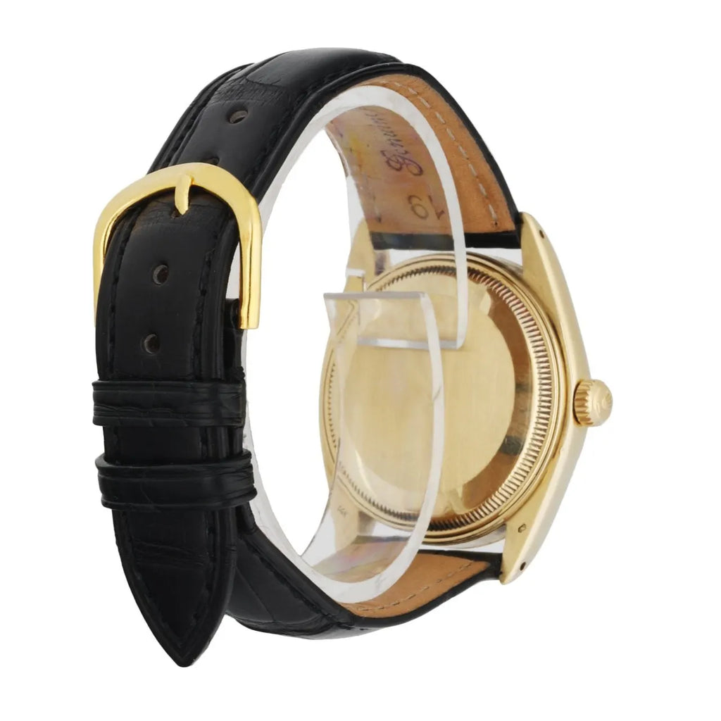 Rolex Gold Black Leather - Hình 4