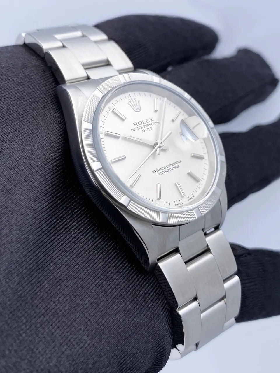 oyster Rolex Silver Dial Date - Hình 4