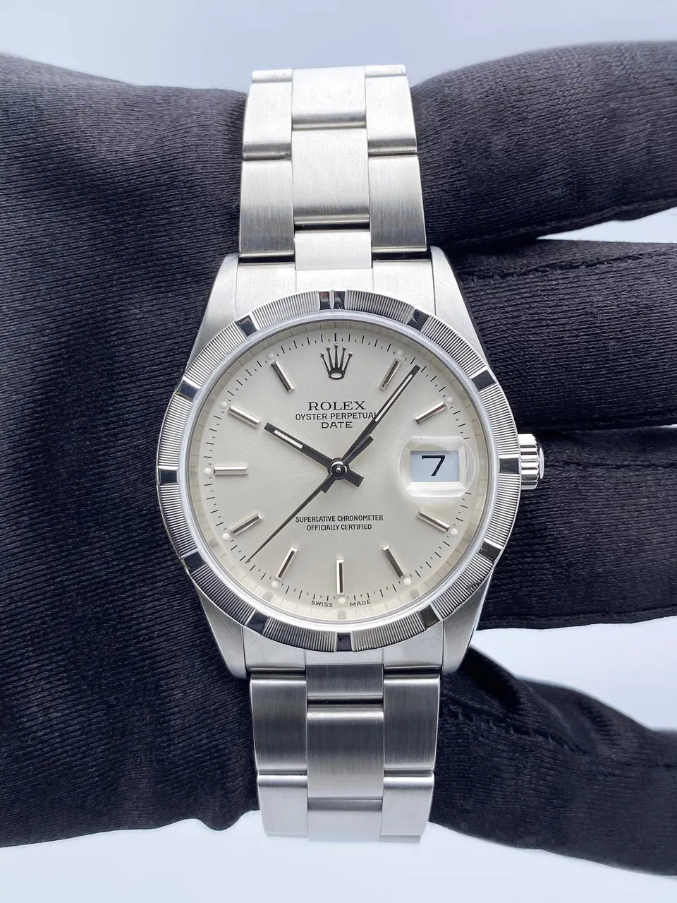 oyster Rolex Silver Dial Date - Hình 3