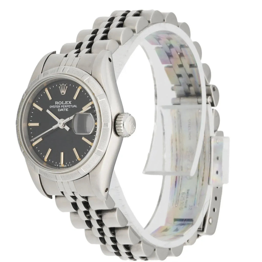 Rolex Black Dial Steel Bracelet - Hình 2
