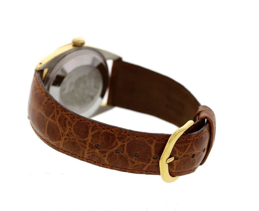 Rolex Gold Brown Leather Date - Hình 2