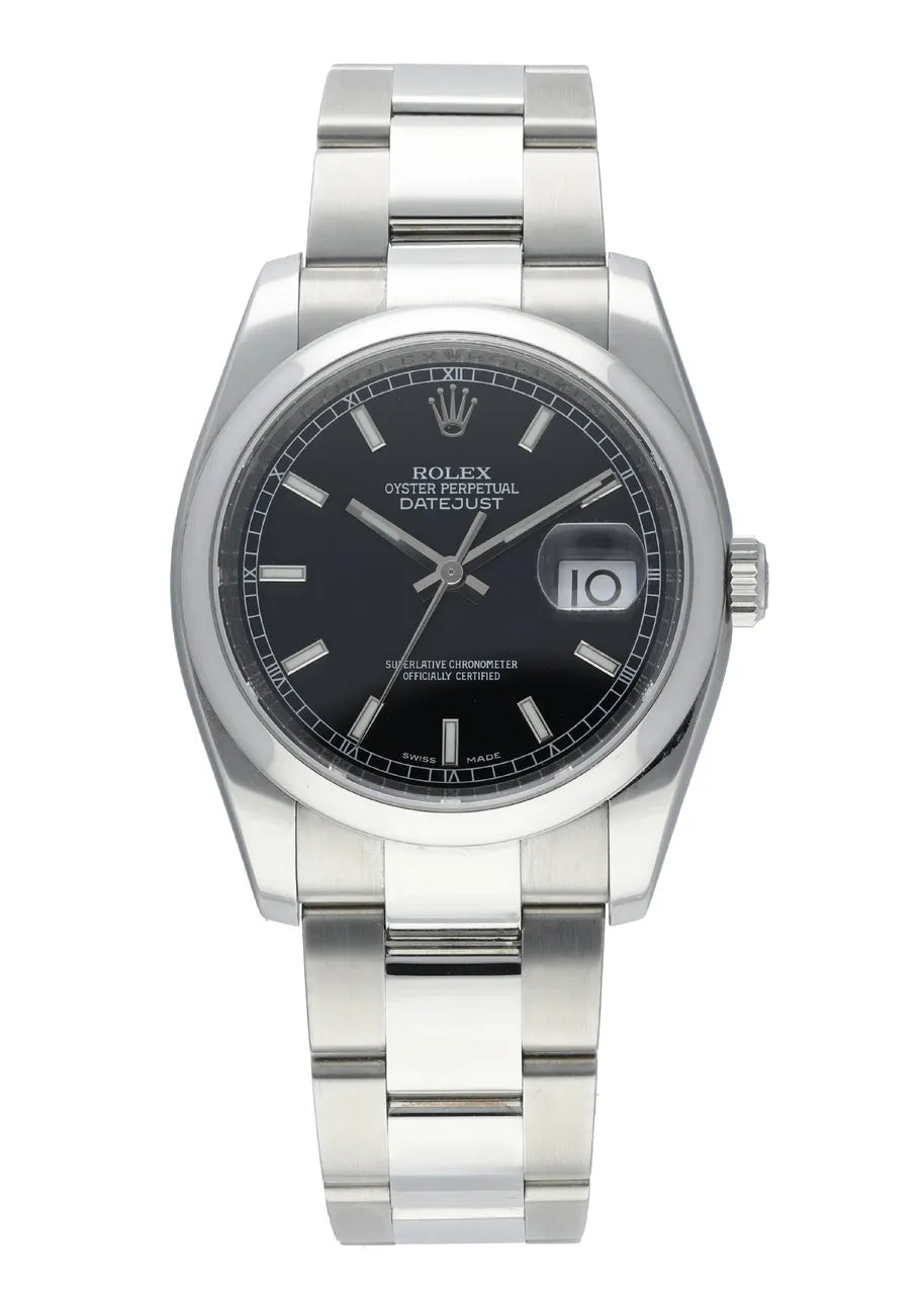 stainless Rolex Datejust Black Dial