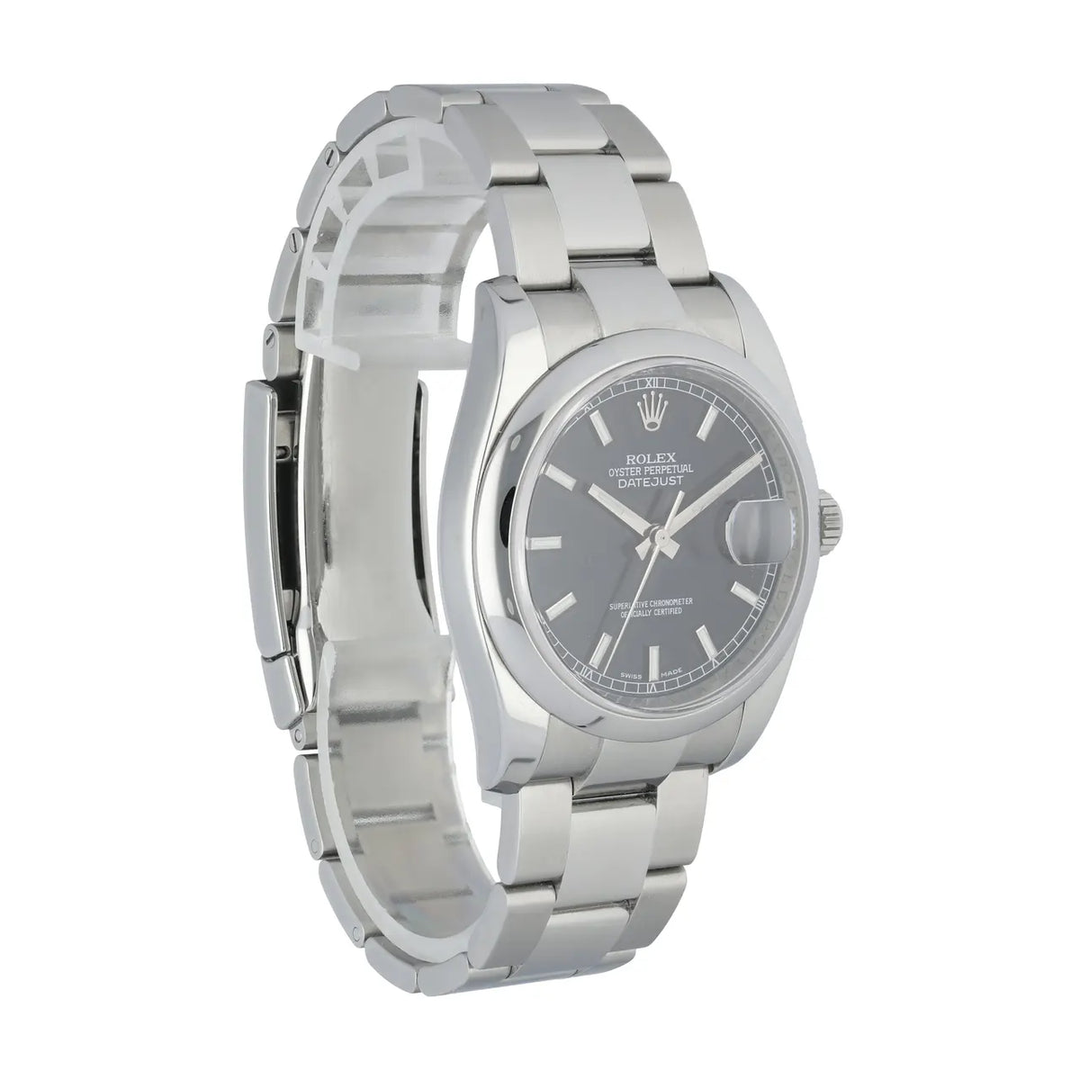 stainless Rolex Datejust Black Dial - Hình 3