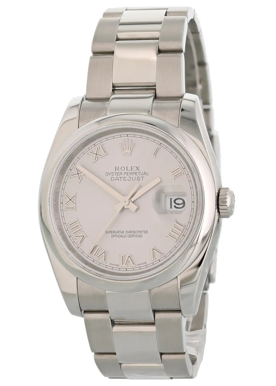 stainless Rolex Datejust Silver Roman Dial - Hình 2