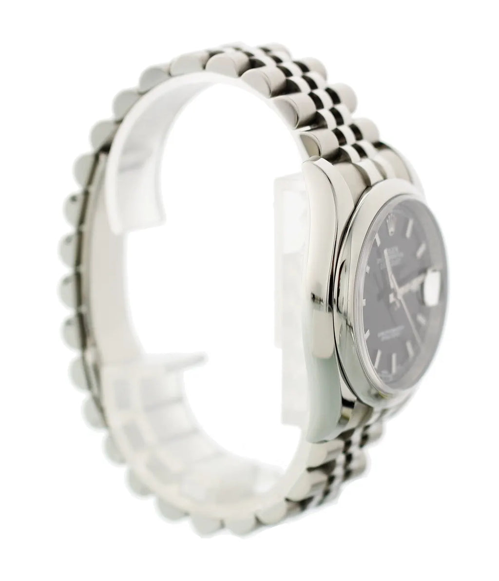 steel Rolex Datejust Black Dial Jubilee - Hình 3