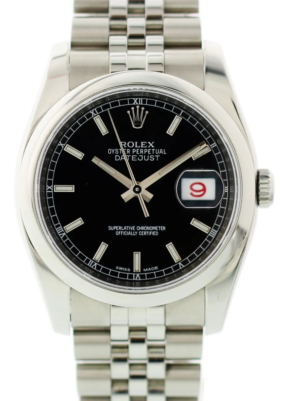 steel Rolex Datejust Black Dial Jubilee - Hình 2