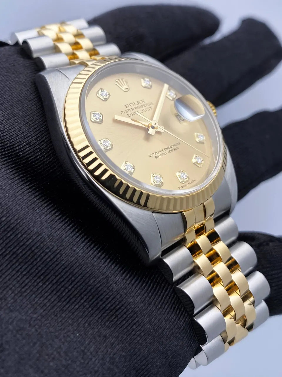 Rolex Gold Diamond Datejust - Hình 3