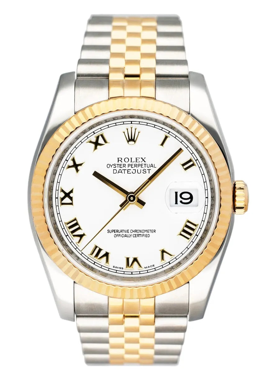 dial Rolex Two-Tone White Datejust