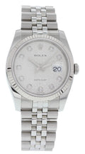 Rolex Silver Diamond Datejust dial jubilee