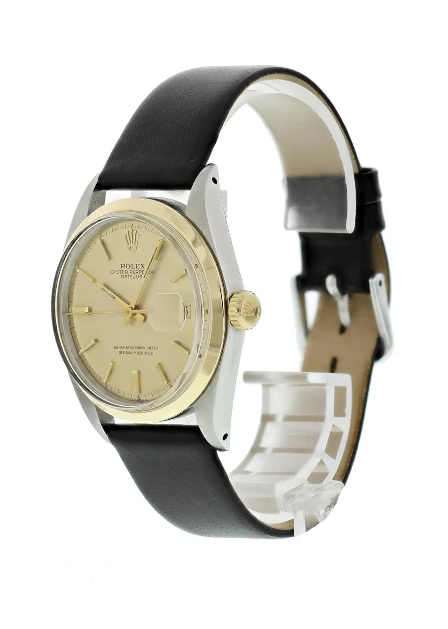 Rolex Gold Bezel Leather - Hình 5