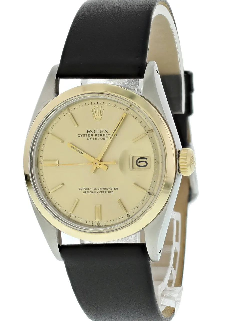 Rolex Gold Bezel Leather - Hình 2