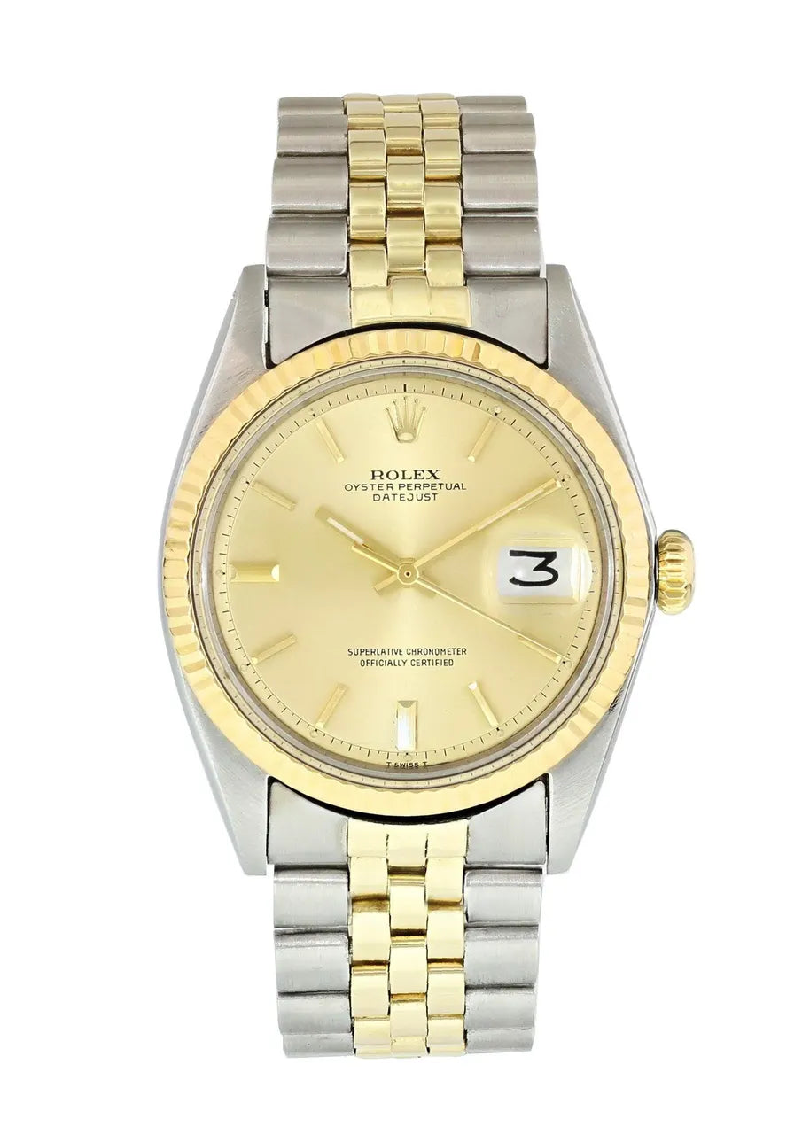 two Rolex Datejust Gold Dial