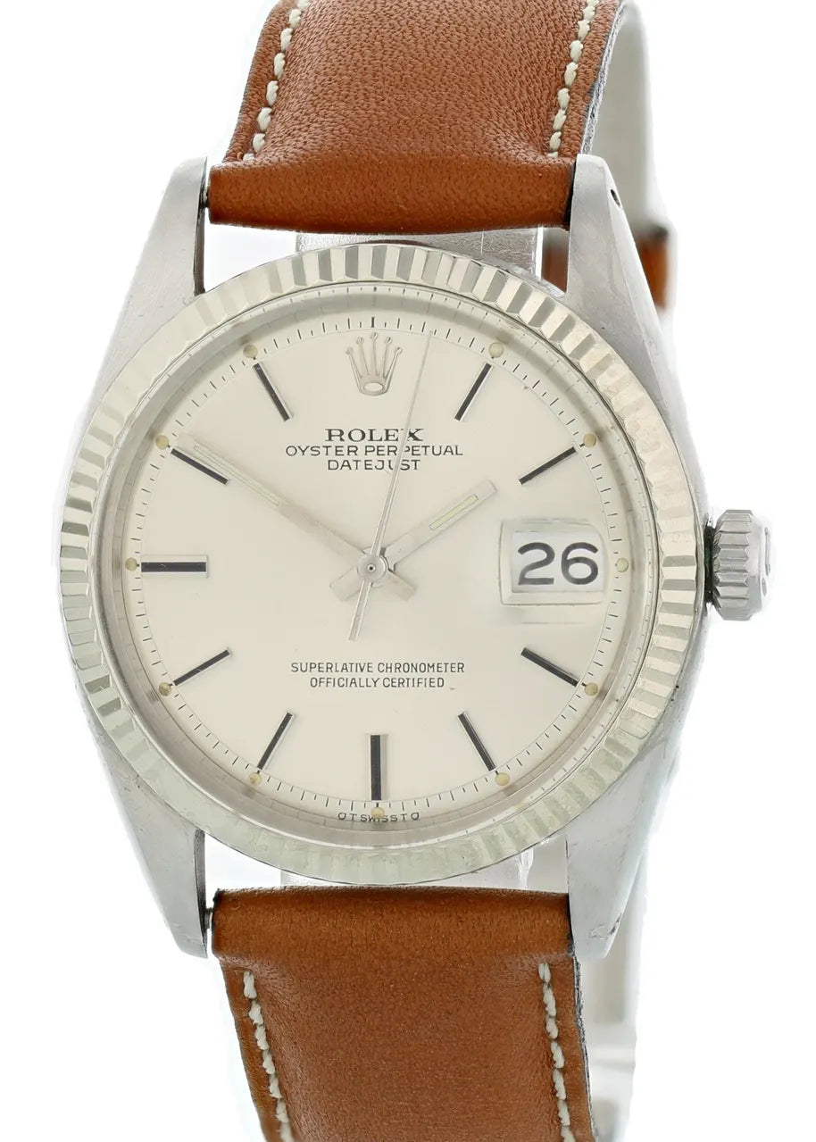 brown Rolex Datejust Cream Dial