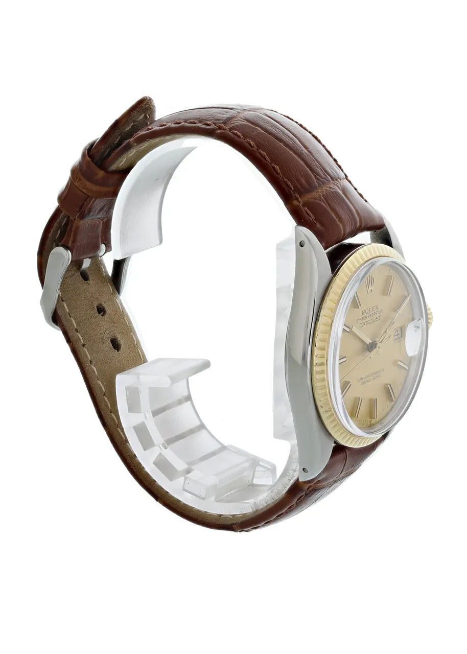brown Rolex Datejust Champagne Dial - Hình 3